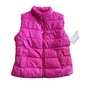 Pink Puffy Vest NWT M‎ Teen Adorable Trendy Ski Winter Women's Young Adult Fun